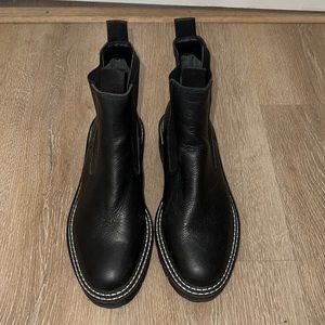 Dolce Vita Black Boots with White stitching. Size 8.5.